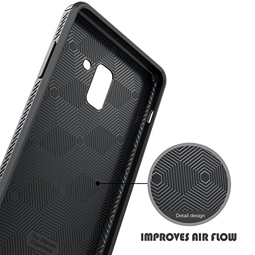 Samsung Galaxy A8 Plus 2018 Funda  Carcasa Caso Cubierta de Protecci  n de Litchi Textura TPU Silicona para Samsung Galaxy A8 Plus 2018 6 0  Smartphone  Litchi Negro
