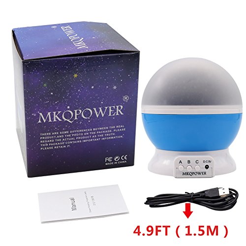 MKQPOWER-Lampe-dclairage-Star-4-perles-LED-360-degrs-rotatif-Chambre-Romantique-Cosmos-Projecteur-Star-pour-Nol