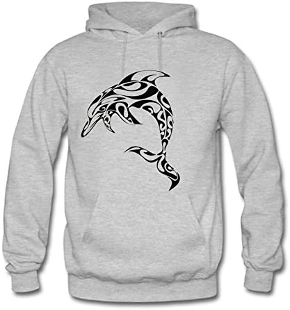 Men Sweatshirt Hoodie Animal Dolphin Creative Top Pullover Outwear Jacket M