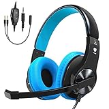 Cocoda Gaming Headset fr PS4 Xbox One, Leichter Stereo Ohrhrer Over Ear Kopfhrer mit Mikrofon, Rauschunterdrckung, Verstellbarer Kopfbgel, 3,5 mm Klinke fr Smartphones Laptop PC - 