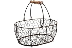 T&G Panier de Provence ovale T & G Woodware de taille moyenne en grillage marron rustique, coloris marron rustique