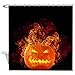 Produktbild CHATAE Fire Kürbis Halloween Polyester Duschvorhang Wasserdicht 182,9 x 182,9 cm