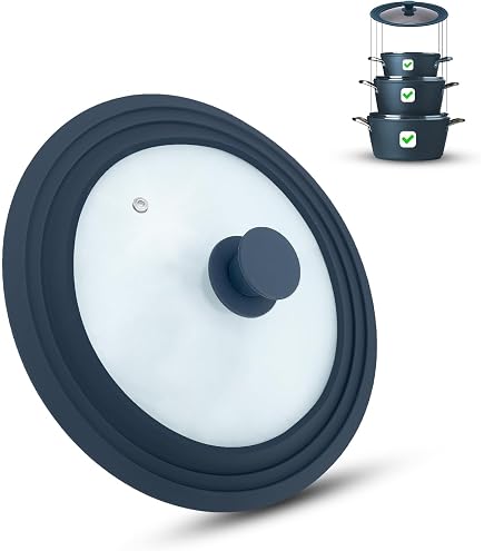 Lot De 4 Couvercles Universels En Verre M.S.N - Adaptables 16-32cm, Valve Échappement, Bord Silicone Noir