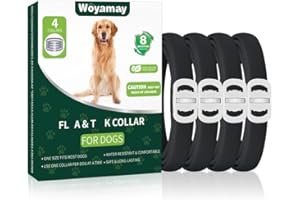 Woyamay Collare Antiparassitario per Cani, 4 Pezzi Collare Antipulci Cane, Protezione di 32 Mesi per Cani, Collare Antipulci Regolabili e Impermeabili, Comodo e Leggero per Cane di Tutte le Taglie