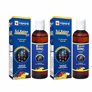 YAJNAS Sri Ratna 100 ml (2 Bottles Pack) Ayurvedic / Natural Pain Relief Oil for Knee, Shoulder and Muscular Pain, Arthritis Pain, Joint Pain, Back Pain, Upper Back Pain, Neck Pain, Sprains and Spasms