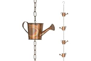 Muross Kettle Rain Chain Metal Rings Kettles Rain Chains Decorative Rain Catcher Chain Hanging Rain Chain Garden Artwork Decoration Pendant for Home Outdoor Garden Patio