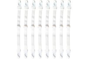 REQAG Lot de 8 pinces d'extension pour attacher à l'arrière des crochets réglables pour adultes et enfants pour protéger les oreilles, blanc