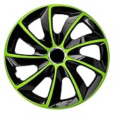 4-teiliges Set CM DESIGN STIG EXTRA Grün/Schwarz - 16 Zoll, passend für Fast alle VW z.B. für Tiguan 5N