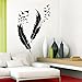 Produktbild Grandora W5382 Wandtattoo Federn mit Vögel I schwarz XXL-Set I Wohnzimmer Schlafzimmer Feder Vogel Aufkleber Wandaufkleber Wandsticker