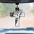 LUVIHCRETE Acrylic Christian car Hanging, Dream Catcher for car, Car Mirror Hanging Accessories, Car Hanging Accessories Interior, Christian Hanging for car, Car Decoration Accessories, Black