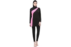 BOZEVON Donne Elegante Musulmano 2 Pezzi Costumi da Bagno Islamiche Hijab Burkini Modesto Swimsuit Beachwear