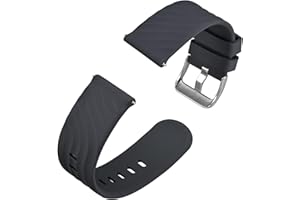 Anbeer Cinturini per Orologi in Silicone 18mm 20mm 22mm, Cinturini di Ricambio a Sgancio Rapido per Uomo Donna, Extra Lungo