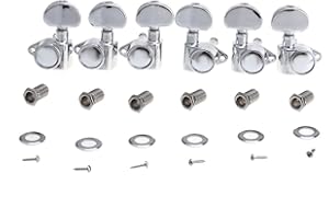 Musiclily Ultra Set Meccaniche L3+R3 Stile Roto per Chitarra Elettrica/Acustica Les Paul LP SG Style, Cromato