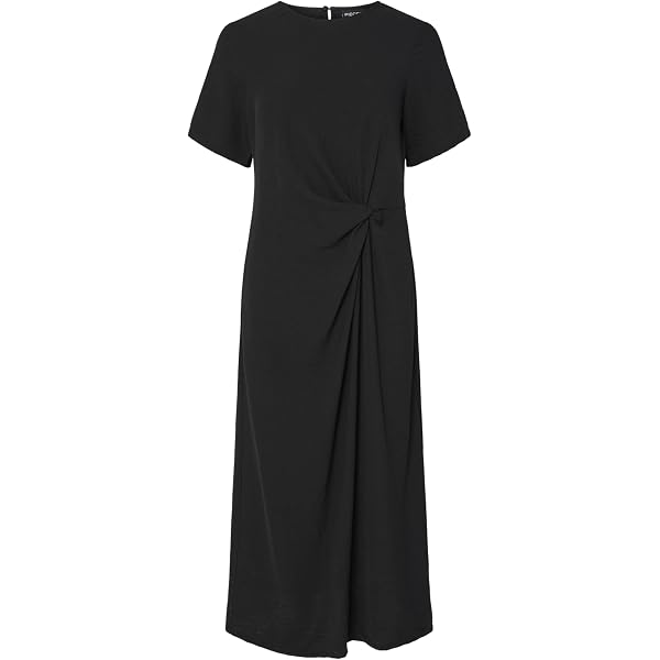 PIECES Damen Pcsinori Kleid Mit Knoten-Detail | Figurbetontes Langarmkleid Für Den Frühling