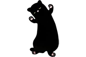 Coseaon 65CM Gatto Peluche Lungo Gatto Cuscino Morbido Curvo Cat Plush Pillow Regali (65CM, Nero)