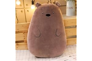 RAILONCH 50 cm pluszowe zwierzątko wypchane dinozaur, świnia, niedźwiedź, kot, owca, hipopotam, kreskówka, długa poduszka, unisex, pluszowa lalka (niedźwiedź)