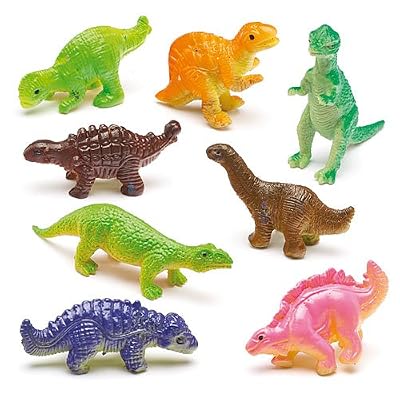 Baker Ross Lot de 12 Dinosaures Souples - Idéal comme cadeau de pochette surprise