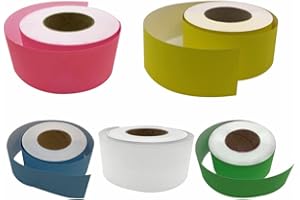 3 Ace Crafts (Pack of 5) Straight Edge Poster Paper Border Roll- (48mm x 50 Meters)- (White, Pale Green, Sky Blue, Lemon, Candy Pink) School/Office, Classroom Decoration, Fade Resistant Paper Rolls