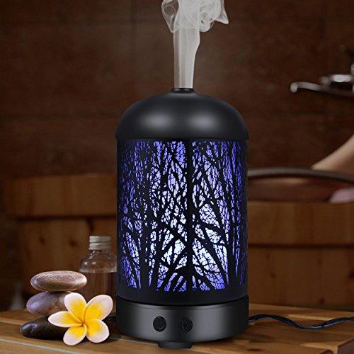 COOSA Luftbefeuchter 100ml Standard tragbare aroma diffuser, ätherisches Öl Diffusor Luftbefeuchter für Aromatherapie mit 7 LED-Licht für Haus und Büro - 5