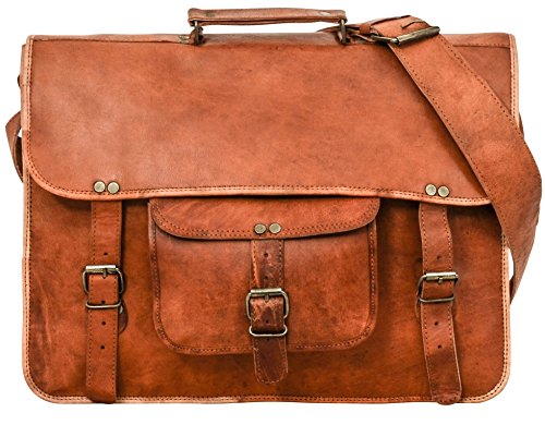 Gusti Leder nature „Tom“ Umhängetasche Laptoptasche 17 Zoll Vintage Notebooktasche Businesstasche Schultertasche Arbeitstasche Netbook Tasche Aktentasche Braun U27n-2 - 6