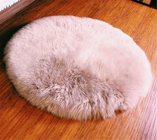 LIYINGKEJI Deluxe Soft Modern Faux Sheepskin Shaggy Area Rugs Children Play Carpet For Living &amp; Bedroom Sofa 30 x 30 cm (Pink)