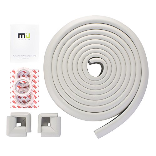 MIU COLOR® Grey Baby Safety Table Desk Edge Corner Guard with 4 Corners (16ft)
