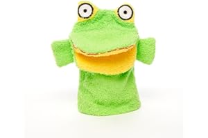 Isabelle Laurier - Gant de Toilette Amusant pour Enfant 100% Coton - Gant de Bain éponge pour bébé - Modèle Grenouille