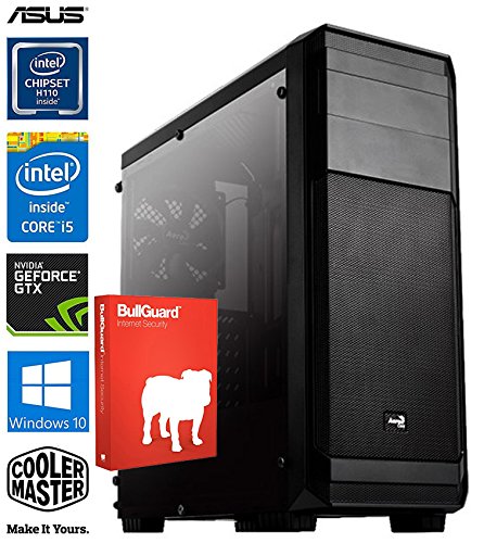 SNOGARD High Power Gaming PC incl. Windows 10 | Intel Core i5-7500 Kaby Lake, 4GB Nvidia Geforce GTX1050 Ti Overclocked, 8GB DDR4 RAM, 1000GB HDD + DVD±RW • Gaming-PC Komplett System | Custom Desktop PC Gamer Computer