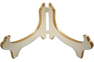 Tincogo Display Stand Easel Bowl Stands for Display Large Deep Bowls, Platters and Deep Dishes White Gold