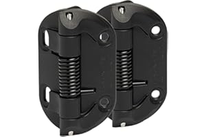 Safetech Hardware Self Closing Gate Hinges, Fixed Tension Pool & Outdoor Hinges Regular Duty Spring Gate Hinges for Any Square Post Metal, Wood & Aluminum Fencing Gates up to 14kgs (SHF-90L Black)