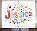 Produktbild ABAKUHAUS Jessica Rustikaler Vorhang, Retro Bunte Motive, Wohnzimmer Universalband Gardinen mit Schlaufen und Haken, 280 x 225 cm, Mehrfarbig
