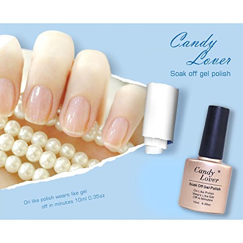 Candy Lover Professionelle Shellac UV LED Aufloesbarer Farblack Gel Nagellack 10ml Franzoesisch Manikuere Set (6 x 10 ml) Kit #14 - 6