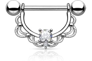 MenYiYDS-Pezón con púas púas mujer mujer hombre acero quirúrgico 316L pezón de acero con púas lazo delicado 1,2 mm 1,6 mm circonita incolora rosa agua azul violeta