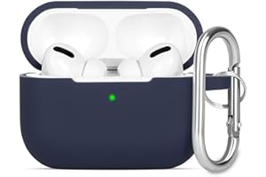 KOKOKA Custodia in Silicone Compatibile con AirPods Pro 2, Case Cover Protettiva in Premium Silicone per Airpods Pro 2 (2022 Released) Custodia con Moschettone, LED Frontale Visibile, Dark Blue