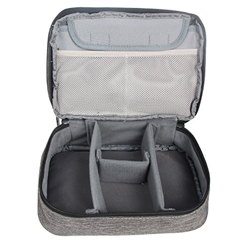 BUBM Mehrfachfunktion Kabelorganiser Tasche Reisetasche mit Doppelschichten für Elektronische Zubehöre wie Netzteil, Maus und USB Stricks(Mittel, Denim Grau) - 5