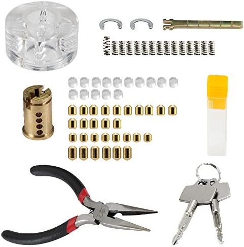 Lock Pick Set, LUWANZ Practice Lock Set Transparent Padlock Picking Tools Kit Detachable Cross Lock Set with Detailed User Guide
