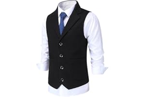 Allthemen Gilet Homme Formel Costume Gilet Tweed en laine Coupe Slim Fit d'affaires pour Mariage
