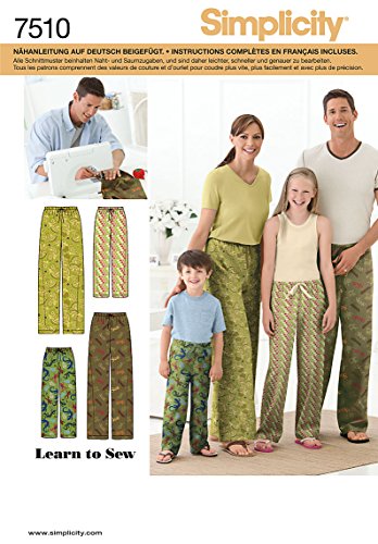 Simplicity Schnittmuster 7510 A Kinder,Teenager & Erwachsenen Hosen Gr. XS-L/XS-XL
