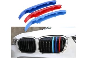 BizTech ® Grill Inserts Compatible with BMW X1 F48 2016-2017 8 Stats Grills Bars Beams Bonnet Hood Kidney Grille Grill Trim Buckle clip in Stripe Stripes Cover Decor