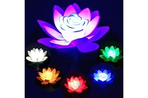 AVZYARDY Lumière Piscine Flottante,Lampe LED Flottante, Lumière de Piscine de LED,Lampe de nuit fleur de lotus artificielle à piles,Étanche Boule Lumineuse Piscine pour Piscine, Fontaine, Spa
