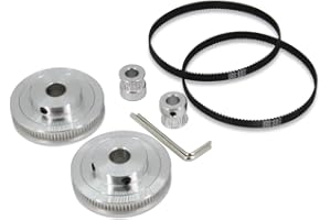 Befenybay 2Kit 2GT Synchronous Wheel 20&80 Teeth 10mm Bore Aluminum Timing Pulley with 2pcs Length 250mm Width 6mm Belt (20-80T-10B-6)