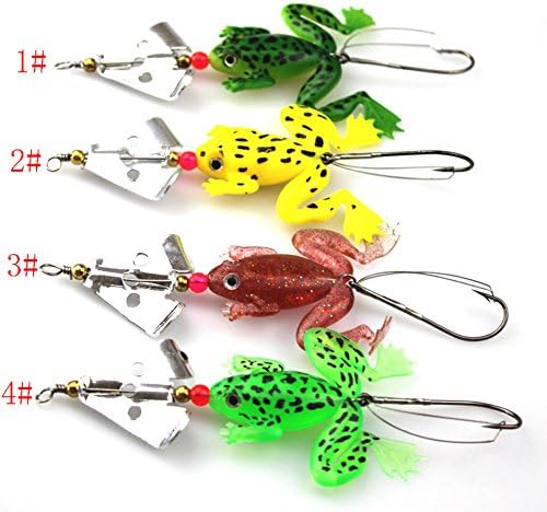 5pcs/package Frog Lure Soft Fishing Bait with Chicken Claw Hooks Colorful Tail for Blackfish