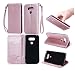 Produktbild Lonchee LG G5 (5.3 zoll) Wallet Tasche Brieftasche Schutzhülle , geprägten Design Hochwertige PU Leder Folio Tasche Case Hülle im Bookstyle mit Standfunktion Kredit Kartenfächer (Rose Gold)
