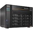 Asustor Lockerstor 8 Gen3 AS6808T 8 Bay NAS Network Storage, AMD Ryzen Quad-Core 2.3 GHz, 16GB RAM ECC DDR5, 4 M.2 NVMe Slots, Dual 5GbE & Dual 10GbE Port, USB4 Type-C, Network Attached Storage