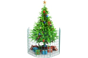 P DOT WOLF Present Protector Xmas Tree Fence Pet Guard, Christmas Tree Protector from Dogs, Pet-Safe Barrier to Protect Christmas Decorations, Xmas Tree Fence (1m High (100mm x 125mm Square Holes), 3 Panels)