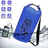 △Duradero, impermeable, resistente al polvo y flotante, su compañero de aventura ideal: enrollar, bien cerrado, flota en el agua, 100% hermético, el interior de la bolsa siempre está seco.
