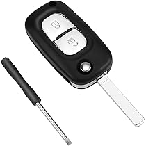 Coque De Clé Pour Renault Kangoo Twingo Clio Wind Master Trafic - 2 Boutons, Sans Lame, Avec Porte-clés Et Tournevis