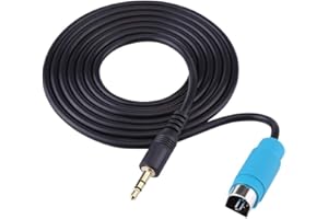 EVGATSAUTO Audio AUX kabel wejściowy Fullspeed to Mini Jack Adapter do Alpine CDA CDE IVA tworzywo sztuczne i miedź czarny i niebieski