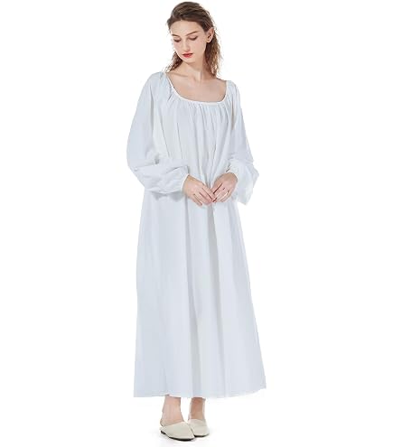 PNAEONG Camicia Da Notte In Cotone Donna A Maniche Lunghe – T-shirt Abito Da Notte Morbida Con Stampa – Taglie S-XL