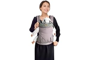 CUBY Babytrage Neugeborene ab Geburt, Hautfreundliche und Weiche Baby Carrier, Ergonomische Kindertrage. Baby Tragegurt für Neugeborene und Kleinkinder 4-16kg (Einheitsgröße Grau)